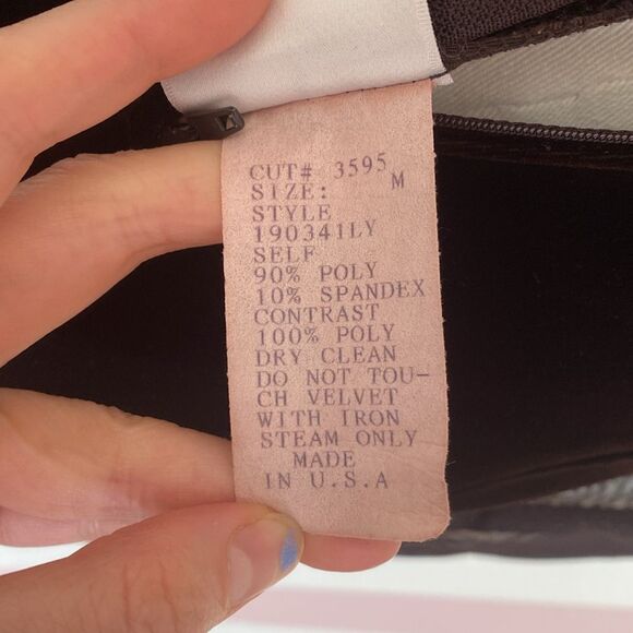 Vintage Tadashi Chocolate Brown Velvet Embellished Gown Size Medium - Picture 11 of 15